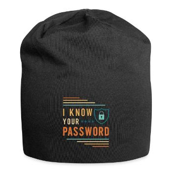 Cybersecurity I Know Your Password Data Protection - Jersey-Beanie - Schwarz - Vorne