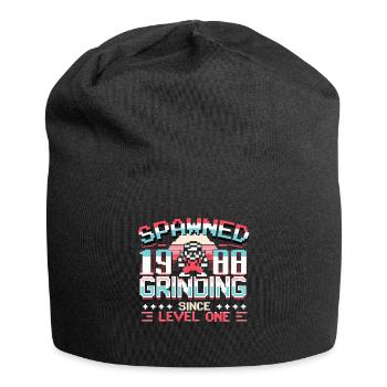 Spawned 1988 Grinding Since Level One Funny Gamer - Jersey Beanie - black - Front