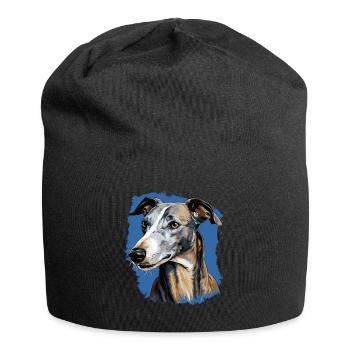 Hund Greyhound - Jersey-Beanie - Schwarz - Vorne