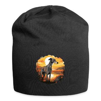 Hund Greyhound - Jersey-Beanie - Schwarz - Vorne