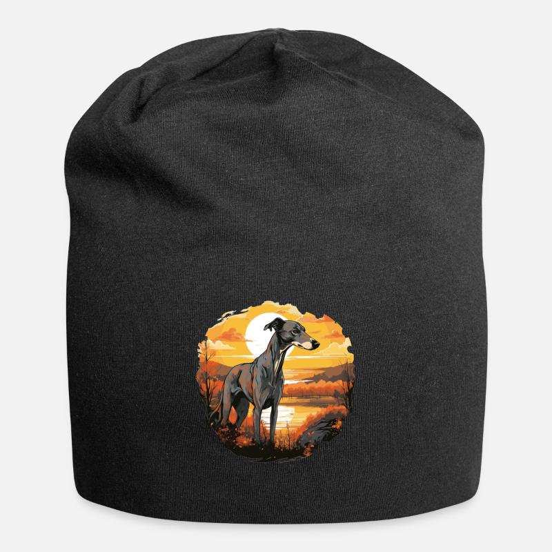 Hund Greyhound - Jersey-Beanie - Schwarz