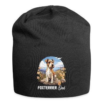 Chien Fox Terrier - Bonnet en jersey - noir - Devant