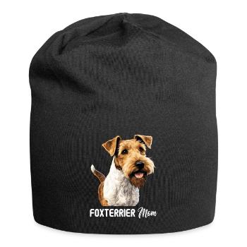 Chien Fox Terrier - Bonnet en jersey - noir - Devant