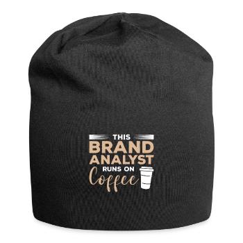 This Brand Analyst Runs On Coffee - Jersey Beanie - black - Front