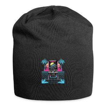 Pinball Flipperautomat Arcade Gamer Retrowave - Jersey Beanie - black - Front