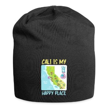 Californie, Californie Amour, Carte, Dicton - Bonnet en jersey - noir - Devant
