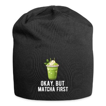 Matcha Tee Latte Liebhaber für grünen Tee Lustiger Matcha - Jersey-Beanie - Schwarz - Vorne