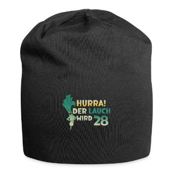 Hurra der Lauch wird 28 - Jersey-Beanie - Schwarz - Vorne