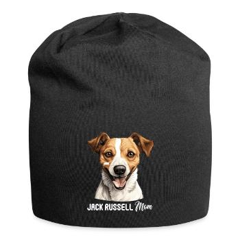 Hund Jack Russell - Jersey-Beanie - Schwarz - Vorne