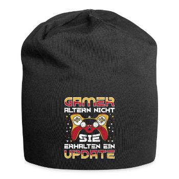 Gamer Altern Nicht Sie Leveln Retro Gamer Zocken - Jersey-Beanie - Schwarz - Vorne