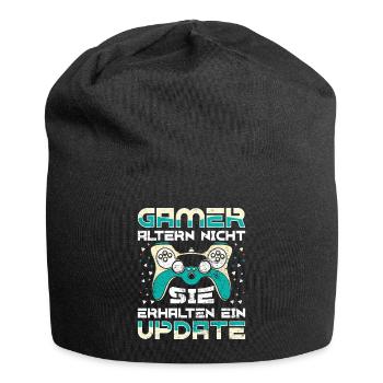 Gamer Altern Nicht Sie Leveln Retro Gamer Zocken - Jersey-Beanie - Schwarz - Vorne