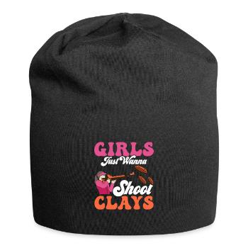 Girls Just Wanna Shoot Clays Skeet Shooting Traps - Jersey-Beanie - Schwarz - Vorne