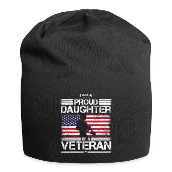 Proud Daughter of A Veteran USA Flag Proud Milita - Jersey Beanie - black - Front