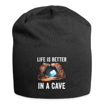 Caving Spelunking For Cave Men Women Funny - Jersey Beanie - black - Front