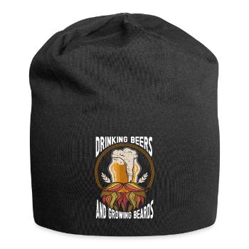 Boire De La Bière Et Se Laisser Pousser La Barbe Drôle - Bonnet en jersey - noir - Devant