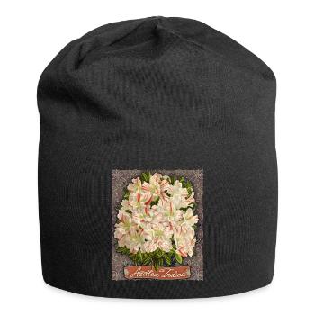 Azalée Indica, fleurs botaniques vintage, azalée - Bonnet en jersey - noir - Devant
