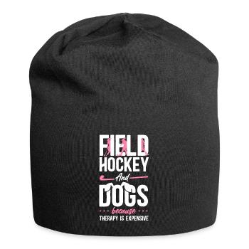 Hockey sur gazon, Hockey sur gazon pour chiens, et - Bonnet en jersey - noir - Devant