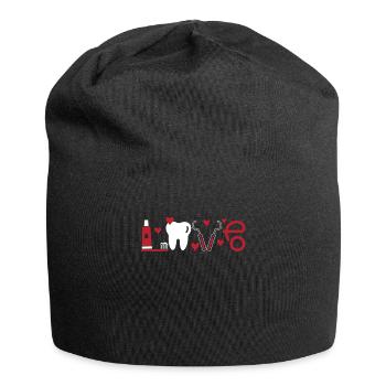 Liebe Dentalhygieniker Zahnärztin Kieferorthopädie - Jersey-Beanie - Schwarz - Vorne
