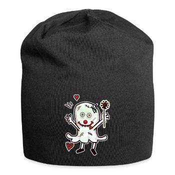 Halloween Gespenst Liebe Liebeskummer Herzschmerz - Jersey-Beanie - Schwarz - Vorne