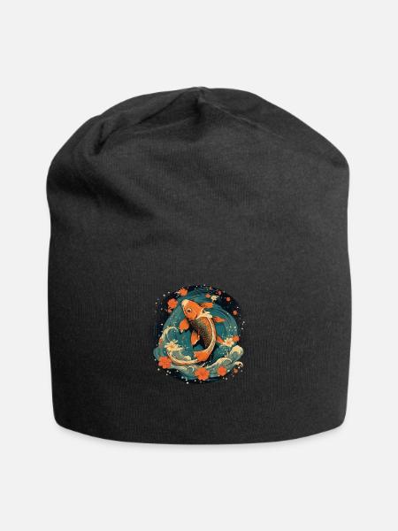 Koi Poisson Koï Carpe Koi Jardin Koi Étang Koi - Bonnet en jersey - noir