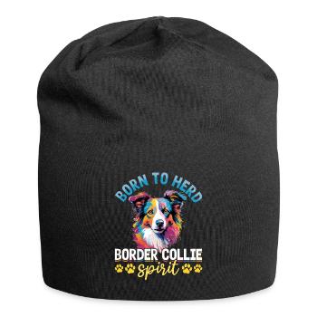 Chien Border Collie Né pour troupeau Border Collie - Bonnet en jersey - noir - Devant