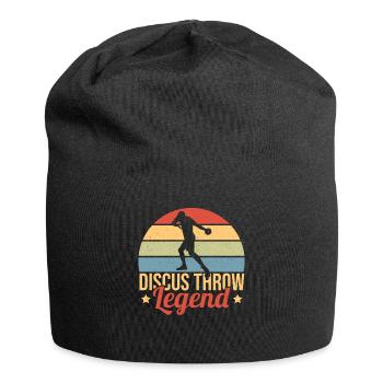Discus Throw Discus Thrower cadeau - Bonnet en jersey - noir - Devant