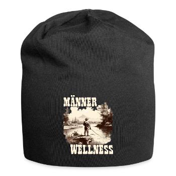 Männer Wellness Angelausflug Angler Geschenk - Jersey-Beanie - Schwarz - Vorne