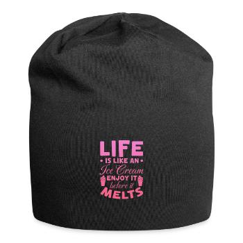 Eiscreme Eis Eiskrem Ice Cream Sommer Geschenk - Jersey-Beanie - Schwarz - Vorne