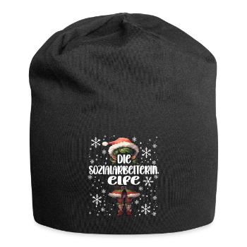 Weihnachtsoutfit Sozialarbeiterin - Jersey-Beanie - Schwarz - Vorne