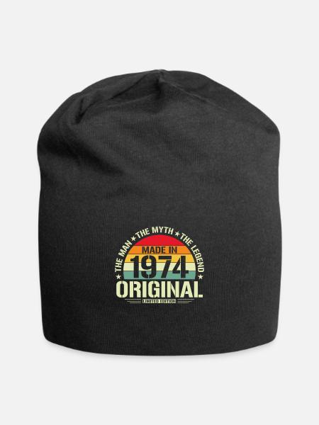Kultiges Jahrgang '74 Shirt - Jersey-Beanie - Schwarz
