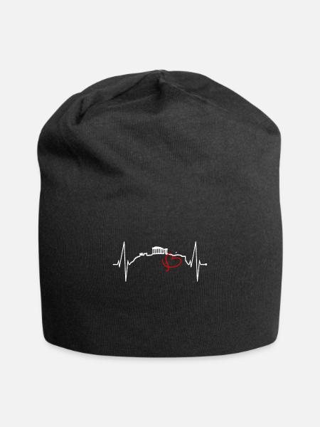 Athènes Skyline Heartbeat Grèce Acropole - Bonnet en jersey - noir