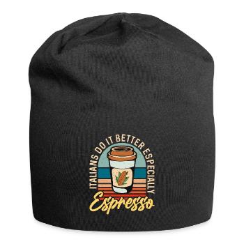 Les Italiens de l’espresso le font mieux Cappuccino Latte - Bonnet en jersey - noir - Devant