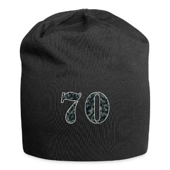 Military Style Birthday Number 70 Gift - Jersey Beanie - black - Front