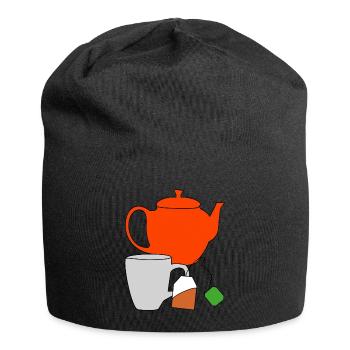 Genuss Tee Getränk Teekanne Teebeutel Tasse Durst - Jersey-Beanie - Schwarz - Vorne