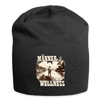 Vintage Angler Herren T-Shirt für Sportangler - Jersey-Beanie - Schwarz - Vorne