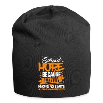 Leukämie-Krebs-Bewusstseins-Schleife - Jersey-Beanie - Schwarz - Vorne