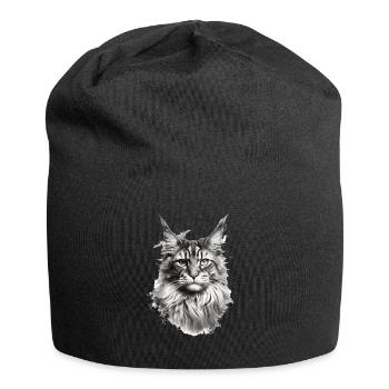 Maine Coon chat chat amant de chat cadeau Coony - Bonnet en jersey - noir - Devant