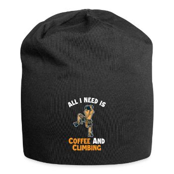 Coffee and Climbing Alpinklettern Sportklettern - Jersey-Beanie - Schwarz - Vorne