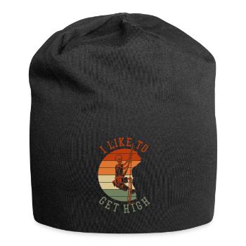I Like To Get High Alpinklettern Sportklettern - Jersey-Beanie - Schwarz - Vorne