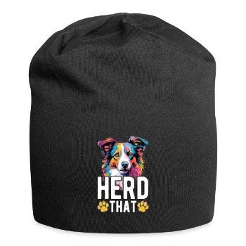 Chien Border Collie - Troupeau qui - Bonnet en jersey - noir - Devant