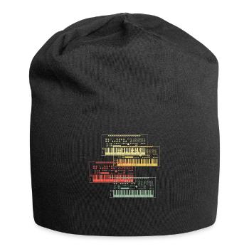 Synthesizer Sammlung Musik Design - Jersey-Beanie - Schwarz - Vorne