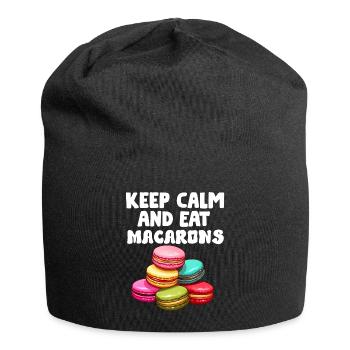 Macarons Kekse Bäcker Französisches Dessert Lustig - Jersey-Beanie - Schwarz - Vorne