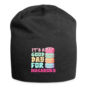 Macarons Cookies Baker French Dessert Funny - Jersey Beanie - black - Front