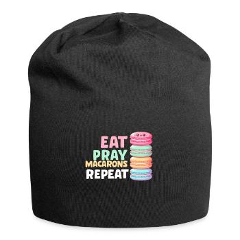 Macarons Kekse Bäcker Französisches Dessert Lustig - Jersey-Beanie - Schwarz - Vorne