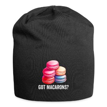 Macarons Kekse Bäcker Französisches Dessert Lustig - Jersey-Beanie - Schwarz - Vorne