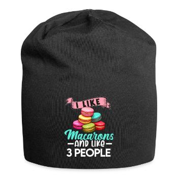 Macarons Kekse Bäcker Französisches Dessert Lustig - Jersey-Beanie - Schwarz - Vorne
