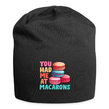 Macarons Kekse Bäcker Französisches Dessert Lustig - Jersey-Beanie - Schwarz - Vorne