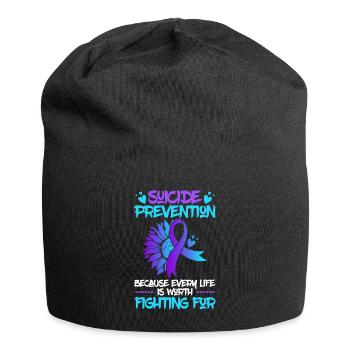 Woche zur Unterstützung der psychischen - Jersey-Beanie - Schwarz - Vorne