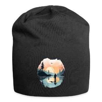 Fly fisherman romance angler t shirt for anglers - Jersey Beanie - black - Front