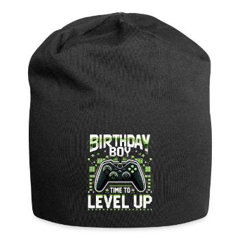 Funny Gamer Birthday Boy Il est temps de passer au niveau supérieur - Bonnet en jersey - noir - Devant